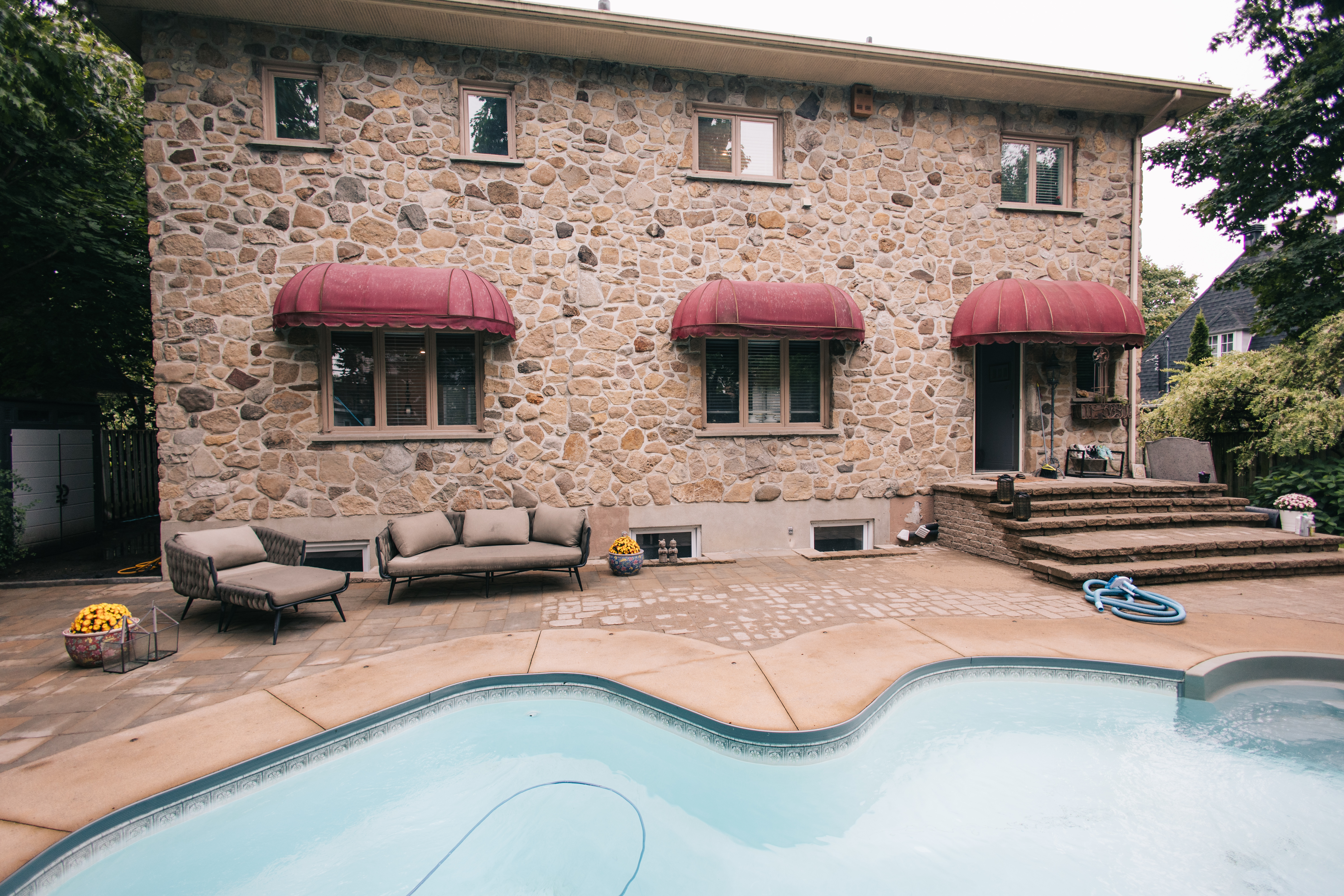 patio and pool